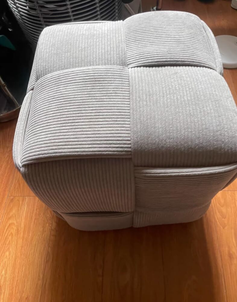 สตูลผ้าลูกฟูก MY DOLLS HOUSE COZY CUBE 38 ซม. สีเทา